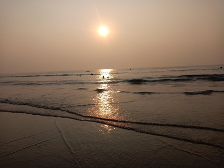 Goa, Solnedgang, Strand