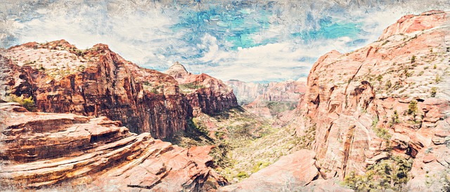 Free zion national park utah illustration