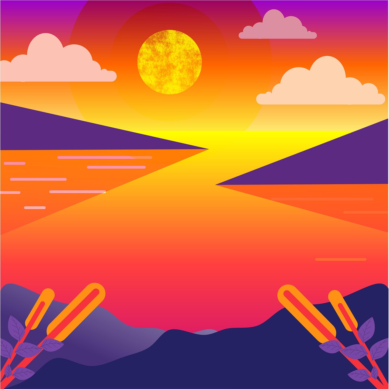 Download Sunset Lake Forest Royalty Free Stock Illustration Image Download sunset lake forest royalty free stock illustration image