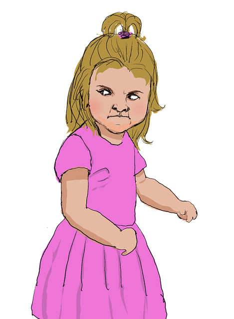 Free angry girl portrait illustration