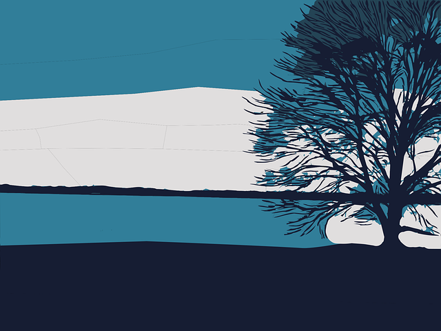 Free tree lake river vector
