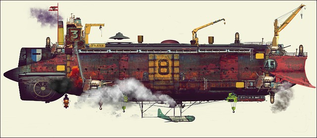 Luftskib, Steampunk, Fantasi, Dieselpunk