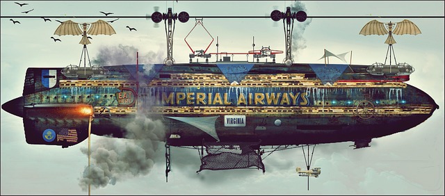 Free airship steampunk gondola illustration