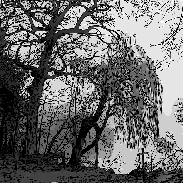 Free trees landscape spooky vector