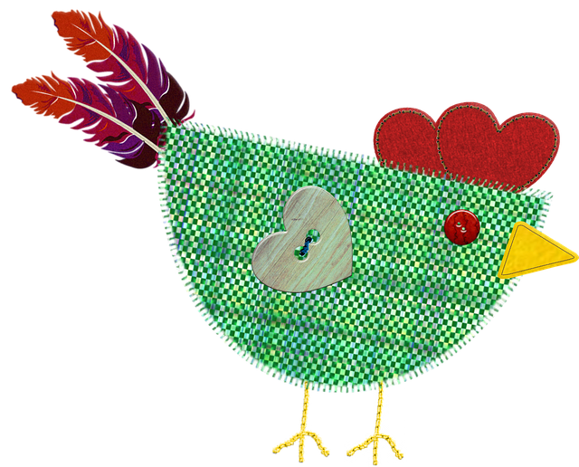 Free bird chicken fabric illustration