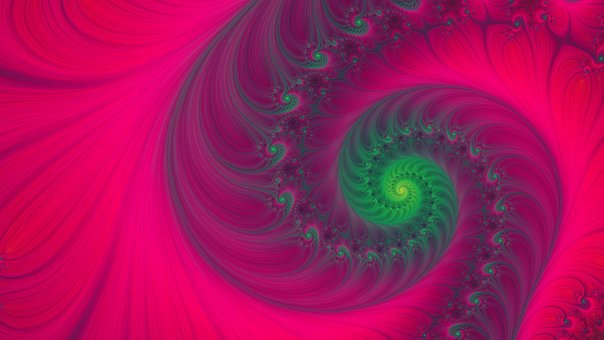 Fraktal, Strudel, Spiral, Magenta, Rot