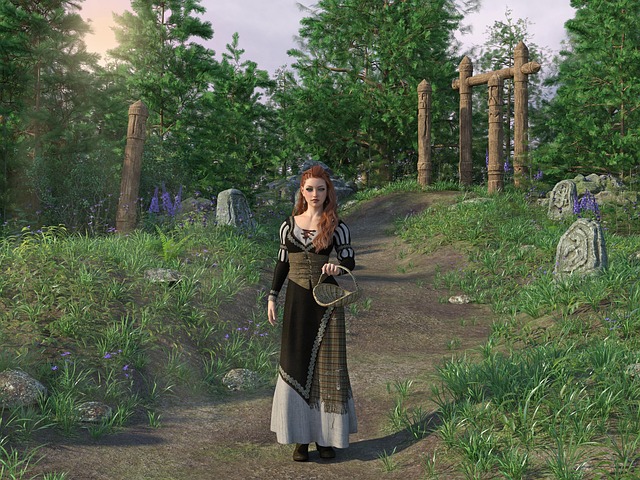 Free nature celtic woman illustration