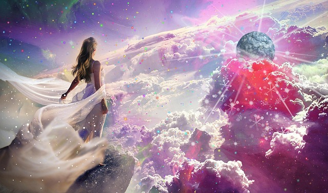 Free fantasy clouds sky illustration