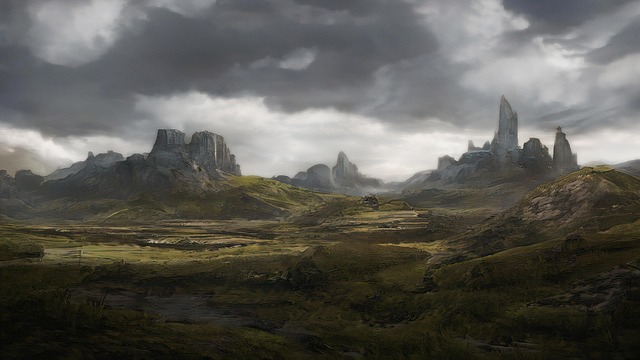 Free mountains canyon art illustration