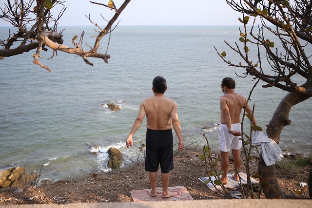 Praia, Mar, Oceano, Homem, Fitness, Ásia