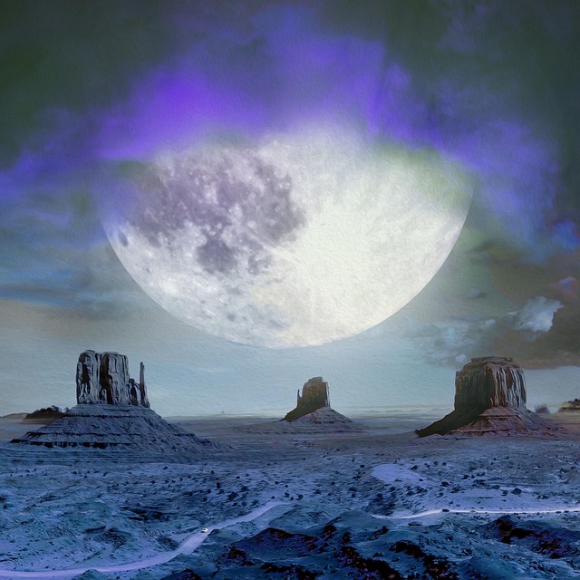 Free canyon desert night illustration