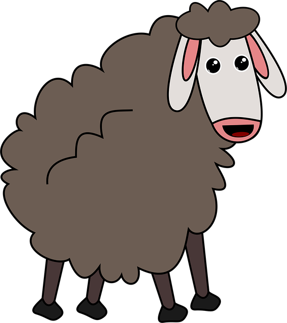 Ovelha, Borrego, Desenhando, Animal, Lã