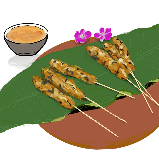 Free food nature skewers illustration