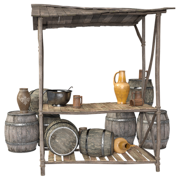 Free Market Stall illustration and picture