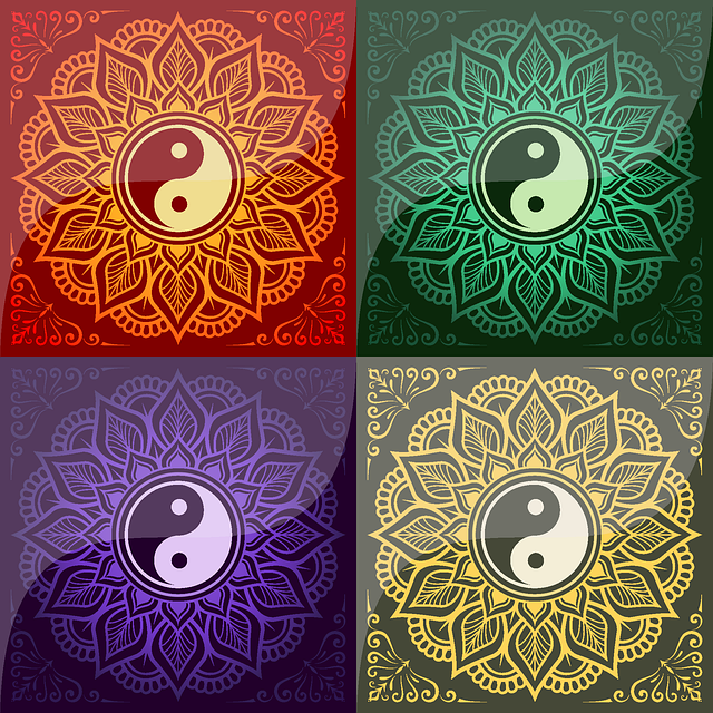 Free yin yang mandala pattern illustration