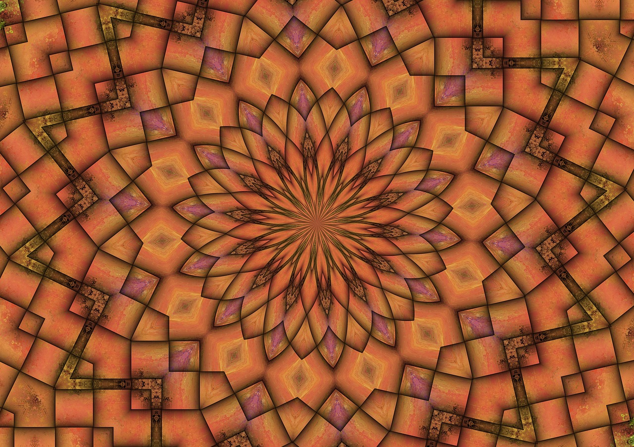 Download Kaleidoscope Floral Pattern Rosette RoyaltyFree Stock