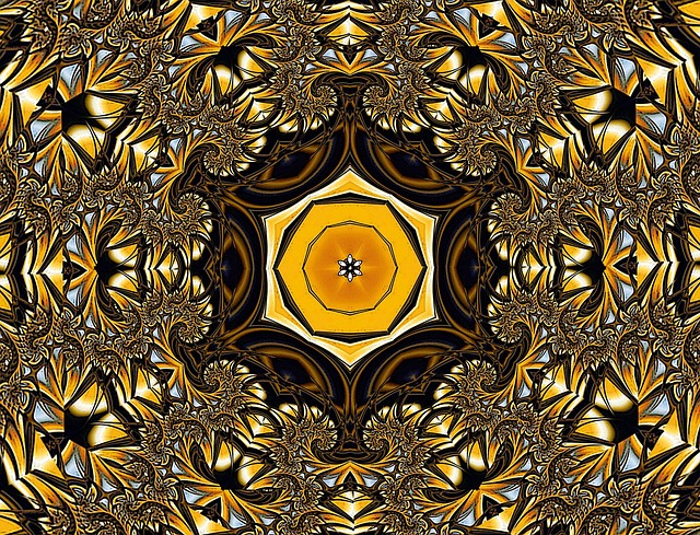 Kaleidoskop, Blumenmuster, Rosette