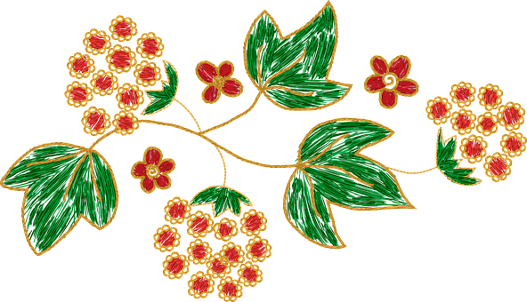 Калина, Природа, Вышивка, Цветы