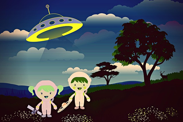 Free fantasy ufo extraterrestrials illustration