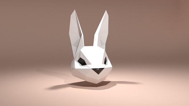 Free rabbit easter lowpoly illustration