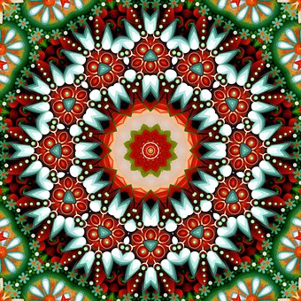 Kaleidoskop, Blumenmuster, Rosette
