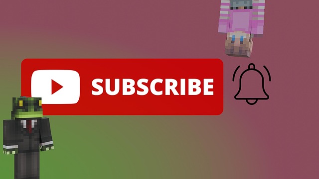 Free subscribe youtube minecraft illustration