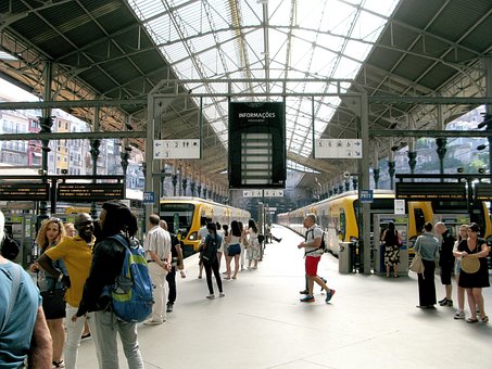 Transport, Platformă, Tren, Statie
