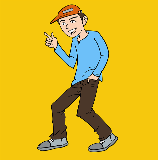 Free man walk isolated vector