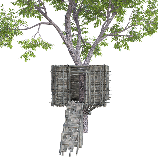 Free tree house tree shelter illustration
