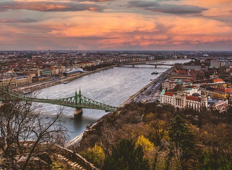 Budapest, Hongarije, Danube, Gellértberg