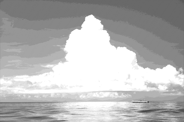 Free sea horizon clouds illustration