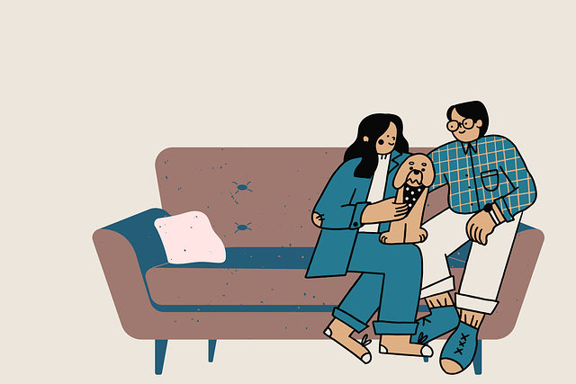 Free love family couple illustration