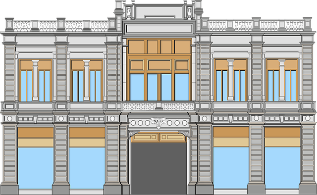Free building facade architecture illustration