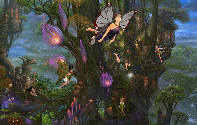Free background forest mystical illustration