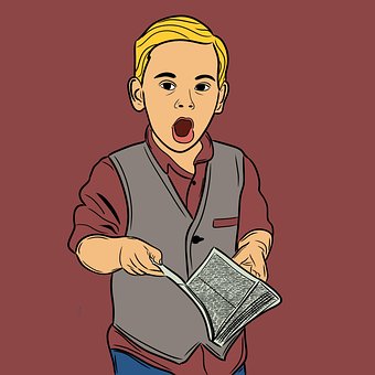 Niño, Niños, Libro, Retener