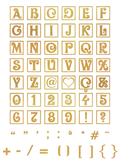 Free alphabet golden letters illustration