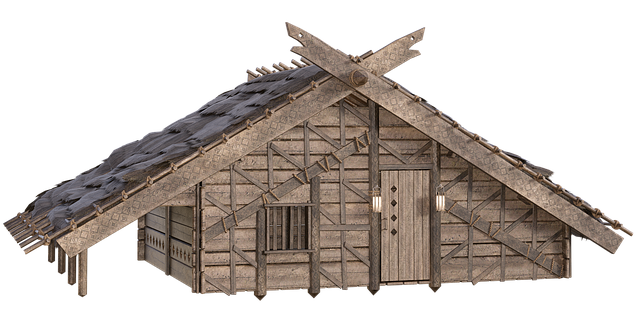Free log cabin woodhouse timber construction illustration