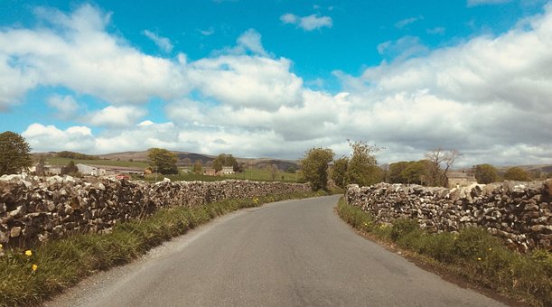Straße, Land, Feld, Natur, Himmel