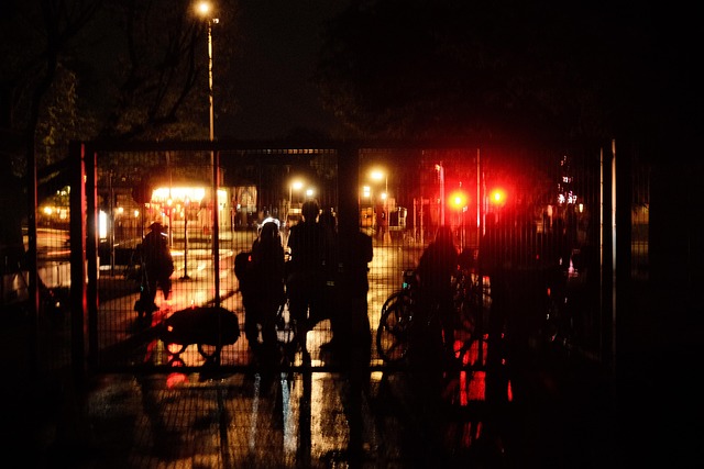 Berlin, Nacht, Gruppe, Urban, Stadt