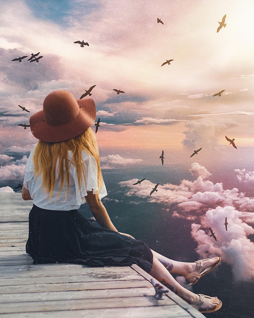 Free Birds Young Woman illustration and picture