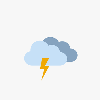 Clima, Previsão, Ícone, Nuvem, Raio