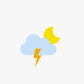 Clima, Previsão, Ícone, Nuvem, Raio