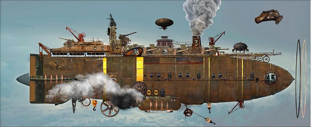 Luftschiff, Steampunk, Fantasie