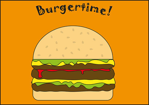 Burger, Bun, Patty, Beef, Salad, Ketchup
