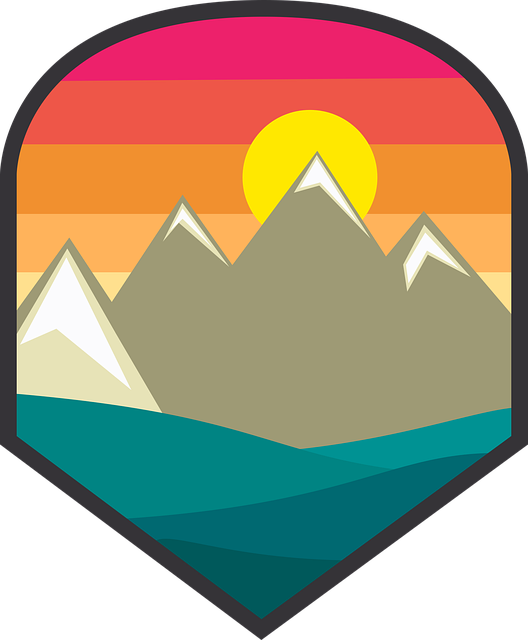 Free badge landscape sky vector