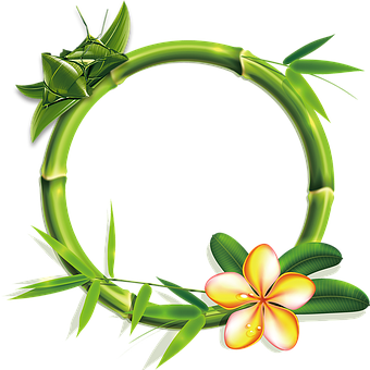 Bambusrand, Kranz, Blume, Saum, Natur