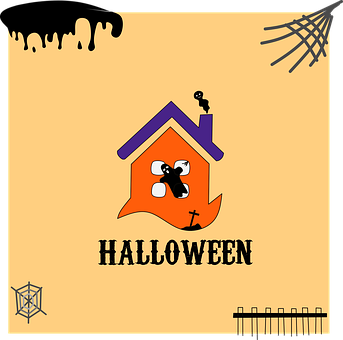 Halloween, Spukhaus, Banner, Geist