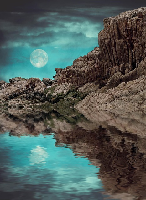 Free nature reflection water illustration