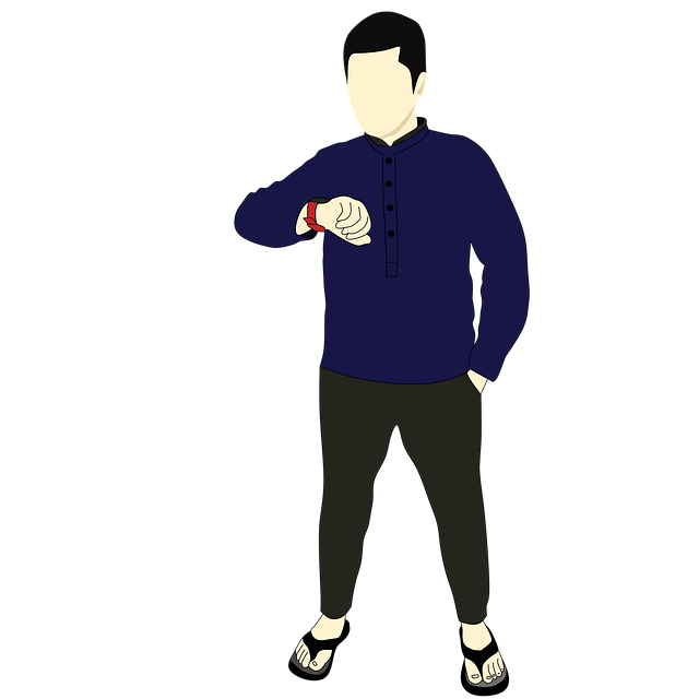 Free time o'clock men illustration