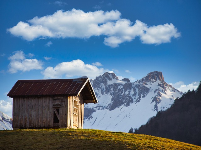 Berge, Winter, Almhütte, Oberstdorf